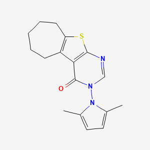 molecular formula C17H19N3OS B5510505 3-(2,5-dimethyl-1H-pyrrol-1-yl)-3,5,6,7,8,9-hexahydro-4H-cyclohepta[4,5]thieno[2,3-d]pyrimidin-4-one 