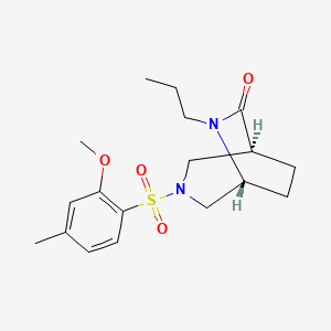 molecular formula C18H26N2O4S B5510509 (1S*,5R*)-3-[(2-methoxy-4-methylphenyl)sulfonyl]-6-propyl-3,6-diazabicyclo[3.2.2]nonan-7-one 