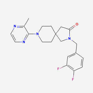 molecular formula C20H22F2N4O B5510527 2-(3,4-二氟苄基)-8-(3-甲基-2-吡嗪基)-2,8-二氮杂螺[4.5]癸烷-3-酮 