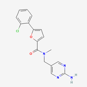 molecular formula C17H15ClN4O2 B5510533 N-[(2-amino-5-pyrimidinyl)methyl]-5-(2-chlorophenyl)-N-methyl-2-furamide 