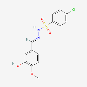 molecular formula C14H13ClN2O4S B5510566 4-氯-N'-(3-羟基-4-甲氧基亚苄基)苯磺酰肼 