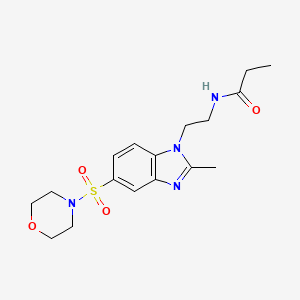 molecular formula C17H24N4O4S B5510573 N-{2-[2-methyl-5-(morpholin-4-ylsulfonyl)-1H-benzimidazol-1-yl]ethyl}propanamide 