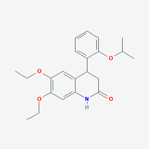 6,7-DIETHOXY-4-[2-(PROPAN-2-YLOXY)PHENYL]-1,2,3,4-TETRAHYDROQUINOLIN-2-ONE