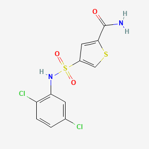 molecular formula C11H8Cl2N2O3S2 B5510615 4-{[(2,5-dichlorophenyl)amino]sulfonyl}-2-thiophenecarboxamide 