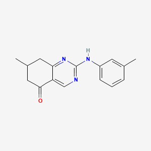 molecular formula C16H17N3O B5510617 7-甲基-2-[(3-甲基苯基)氨基]-7,8-二氢-5(6H)-喹唑啉酮 
