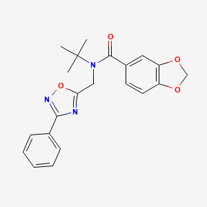 N-(tert-butyl)-N-[(3-phenyl-1,2,4-oxadiazol-5-yl)methyl]-1,3-benzodioxole-5-carboxamide
