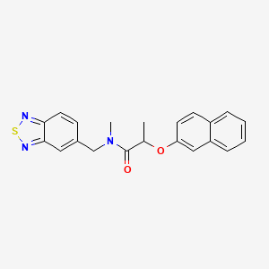 molecular formula C21H19N3O2S B5510634 N-(2,1,3-benzothiadiazol-5-ylmethyl)-N-methyl-2-(2-naphthyloxy)propanamide 