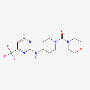 molecular formula C15H20F3N5O2 B5510642 N-[1-(morpholin-4-ylcarbonyl)piperidin-4-yl]-4-(trifluoromethyl)pyrimidin-2-amine 