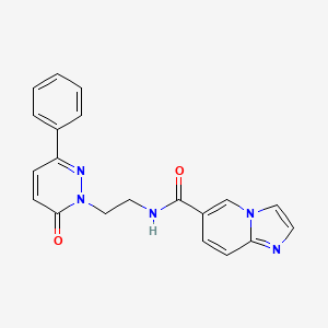 molecular formula C20H17N5O2 B5510656 N-[2-(6-oxo-3-phenylpyridazin-1(6H)-yl)ethyl]imidazo[1,2-a]pyridine-6-carboxamide 