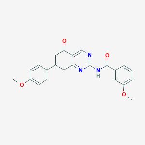molecular formula C23H21N3O4 B5510671 3-methoxy-N-[7-(4-methoxyphenyl)-5-oxo-5,6,7,8-tetrahydro-2-quinazolinyl]benzamide 