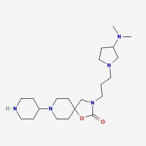 molecular formula C21H39N5O2 B5510679 3-{3-[3-(dimethylamino)-1-pyrrolidinyl]propyl}-8-(4-piperidinyl)-1-oxa-3,8-diazaspiro[4.5]decan-2-one dihydrochloride 