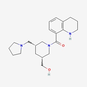 molecular formula C21H31N3O2 B5510681 [(3R*,5R*)-5-(1-pyrrolidinylmethyl)-1-(1,2,3,4-tetrahydro-8-quinolinylcarbonyl)-3-piperidinyl]methanol 