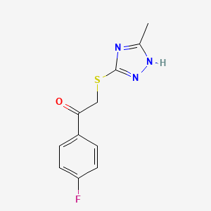 molecular formula C11H10FN3OS B5510689 1-(4-fluorophenyl)-2-[(5-methyl-4H-1,2,4-triazol-3-yl)thio]ethanone 