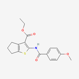 molecular formula C18H19NO4S B5510697 2-[(4-甲氧基苯甲酰)氨基]-5,6-二氢-4H-环戊[b]噻吩-3-羧酸乙酯 