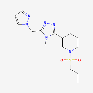 molecular formula C15H24N6O2S B5510702 3-[4-methyl-5-(1H-pyrazol-1-ylmethyl)-4H-1,2,4-triazol-3-yl]-1-(propylsulfonyl)piperidine 