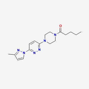 molecular formula C17H24N6O B5510707 3-(3-methyl-1H-pyrazol-1-yl)-6-(4-pentanoyl-1-piperazinyl)pyridazine 