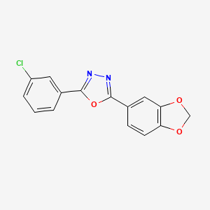 molecular formula C15H9ClN2O3 B5510715 2-(1,3-benzodioxol-5-yl)-5-(3-chlorophenyl)-1,3,4-oxadiazole 