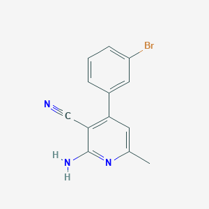 molecular formula C13H10BrN3 B5510728 2-氨基-4-(3-溴苯基)-6-甲基烟腈 