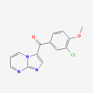molecular formula C14H10ClN3O2 B5510744 (3-氯-4-甲氧基苯基)(咪唑并[1,2-a]嘧啶-3-基)甲酮 