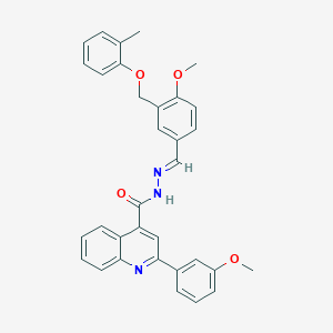 molecular formula C33H29N3O4 B5510754 N'-{4-methoxy-3-[(2-methylphenoxy)methyl]benzylidene}-2-(3-methoxyphenyl)-4-quinolinecarbohydrazide 