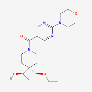 molecular formula C19H28N4O4 B5510757 (1R*,3S*)-3-ethoxy-7-[(2-morpholin-4-ylpyrimidin-5-yl)carbonyl]-7-azaspiro[3.5]nonan-1-ol 