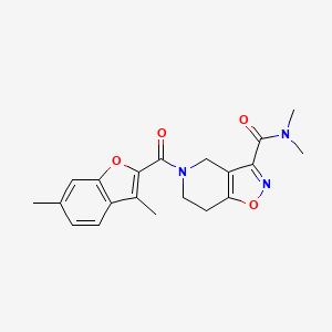 molecular formula C20H21N3O4 B5510778 5-[(3,6-二甲基-1-苯并呋喃-2-基)羰基]-N,N-二甲基-4,5,6,7-四氢异噁唑并[4,5-c]吡啶-3-甲酰胺 