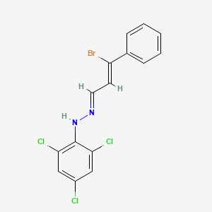 molecular formula C15H10BrCl3N2 B5510795 3-bromo-3-phenylacrylaldehyde (2,4,6-trichlorophenyl)hydrazone 