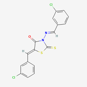 molecular formula C17H10Cl2N2OS2 B5510809 5-(3-chlorobenzylidene)-3-[(3-chlorobenzylidene)amino]-2-thioxo-1,3-thiazolidin-4-one 