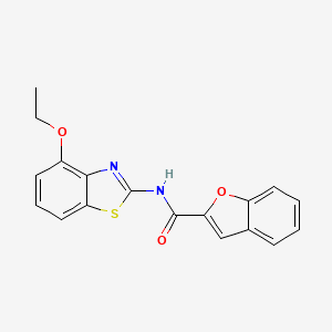 molecular formula C18H14N2O3S B5510829 N-(4-ethoxy-1,3-benzothiazol-2-yl)-1-benzofuran-2-carboxamide 