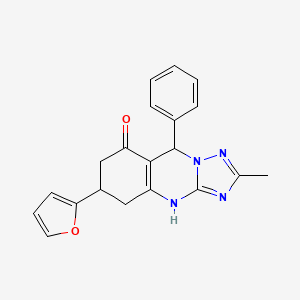 molecular formula C20H18N4O2 B5510833 6-(2-furyl)-2-methyl-9-phenyl-5,6,7,9-tetrahydro[1,2,4]triazolo[5,1-b]quinazolin-8(4H)-one 