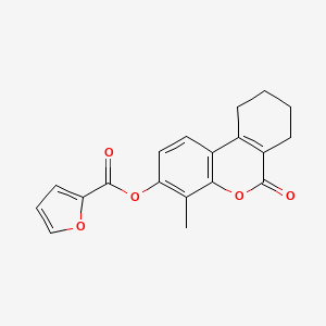molecular formula C19H16O5 B5510836 4-methyl-6-oxo-7,8,9,10-tetrahydro-6H-benzo[c]chromen-3-yl 2-furoate 