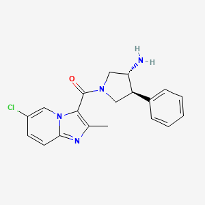 (3R*,4S*)-1-[(6-chloro-2-methylimidazo[1,2-a]pyridin-3-yl)carbonyl]-4-phenylpyrrolidin-3-amine