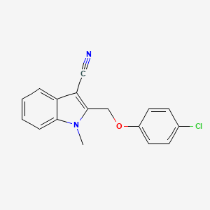 molecular formula C17H13ClN2O B5510853 2-[(4-chlorophenoxy)methyl]-1-methyl-1H-indole-3-carbonitrile 