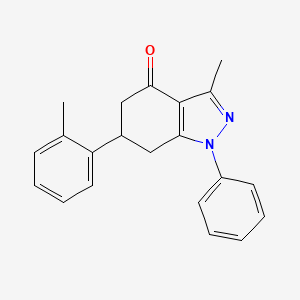 molecular formula C21H20N2O B5510877 3-methyl-6-(2-methylphenyl)-1-phenyl-1,5,6,7-tetrahydro-4H-indazol-4-one 
