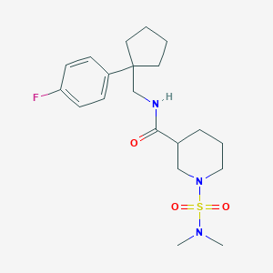 molecular formula C20H30FN3O3S B5510900 1-[(dimethylamino)sulfonyl]-N-{[1-(4-fluorophenyl)cyclopentyl]methyl}-3-piperidinecarboxamide 