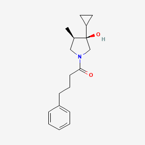 (3R*,4R*)-3-cyclopropyl-4-methyl-1-(4-phenylbutanoyl)-3-pyrrolidinol