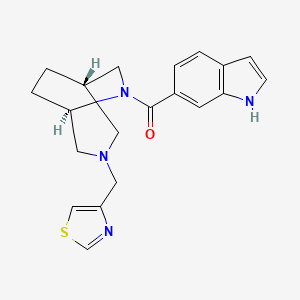 molecular formula C20H22N4OS B5510959 (1S*,5R*)-6-(1H-indol-6-ylcarbonyl)-3-(1,3-thiazol-4-ylmethyl)-3,6-diazabicyclo[3.2.2]nonane 