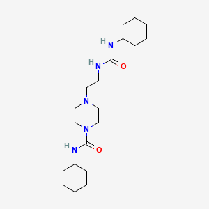 molecular formula C20H37N5O2 B5510990 N-cyclohexyl-4-(2-{[(cyclohexylamino)carbonyl]amino}ethyl)-1-piperazinecarboxamide 