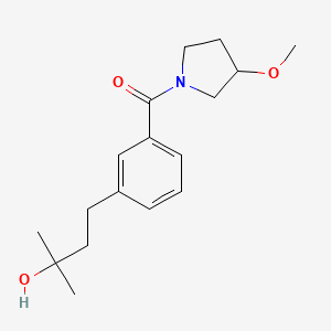 molecular formula C17H25NO3 B5511006 4-{3-[(3-methoxy-1-pyrrolidinyl)carbonyl]phenyl}-2-methyl-2-butanol 