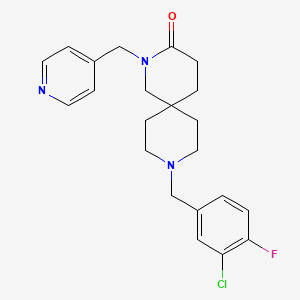 molecular formula C22H25ClFN3O B5511012 9-(3-chloro-4-fluorobenzyl)-2-(pyridin-4-ylmethyl)-2,9-diazaspiro[5.5]undecan-3-one 