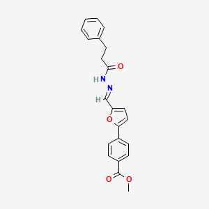 molecular formula C22H20N2O4 B5511015 methyl 4-{5-[2-(3-phenylpropanoyl)carbonohydrazonoyl]-2-furyl}benzoate 