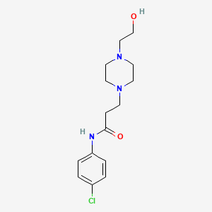molecular formula C15H22ClN3O2 B5511024 N-(4-chlorophenyl)-3-[4-(2-hydroxyethyl)-1-piperazinyl]propanamide 
