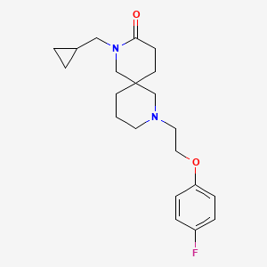 molecular formula C21H29FN2O2 B5511043 2-(cyclopropylmethyl)-8-[2-(4-fluorophenoxy)ethyl]-2,8-diazaspiro[5.5]undecan-3-one 