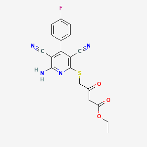 ethyl 4-{[6-amino-3,5-dicyano-4-(4-fluorophenyl)pyridin-2-yl]thio}-3-oxobutanoate