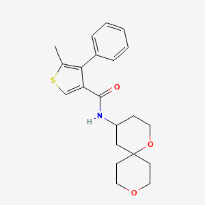 molecular formula C21H25NO3S B5511072 N-1,9-dioxaspiro[5.5]undec-4-yl-5-methyl-4-phenylthiophene-3-carboxamide 