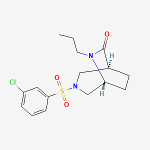 molecular formula C16H21ClN2O3S B5511083 (1S*,5R*)-3-[(3-chlorophenyl)sulfonyl]-6-propyl-3,6-diazabicyclo[3.2.2]nonan-7-one 