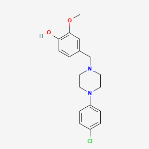 molecular formula C18H21ClN2O2 B5511087 4-{[4-(4-chlorophenyl)-1-piperazinyl]methyl}-2-methoxyphenol 