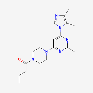 molecular formula C18H26N6O B5511091 4-(4-butyryl-1-piperazinyl)-6-(4,5-dimethyl-1H-imidazol-1-yl)-2-methylpyrimidine 