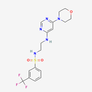 molecular formula C17H20F3N5O3S B5511105 N-(2-{[6-(4-morpholinyl)-4-pyrimidinyl]amino}ethyl)-3-(trifluoromethyl)benzenesulfonamide 