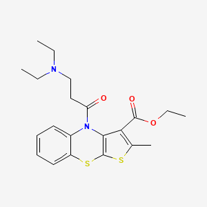 molecular formula C21H26N2O3S2 B5511111 ethyl 4-(N,N-diethyl-beta-alanyl)-2-methyl-4H-thieno[2,3-b][1,4]benzothiazine-3-carboxylate 